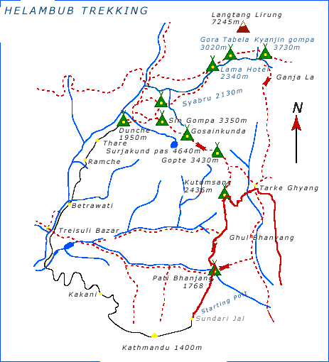 Helambhu Trekkking Map