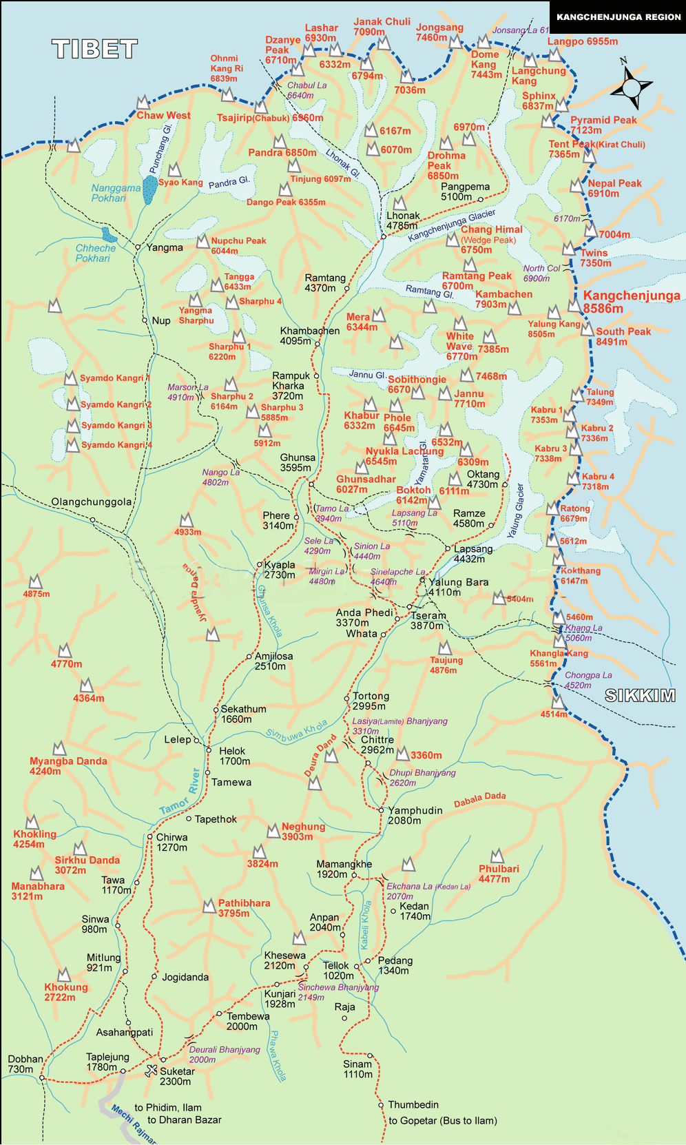 Kanchenjunga  Trekking Map