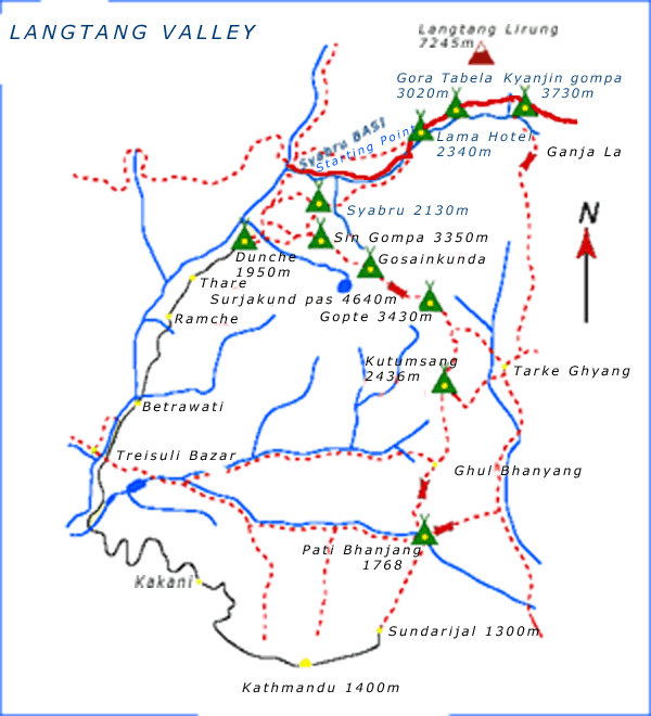 Langtang Valley Trekking Map