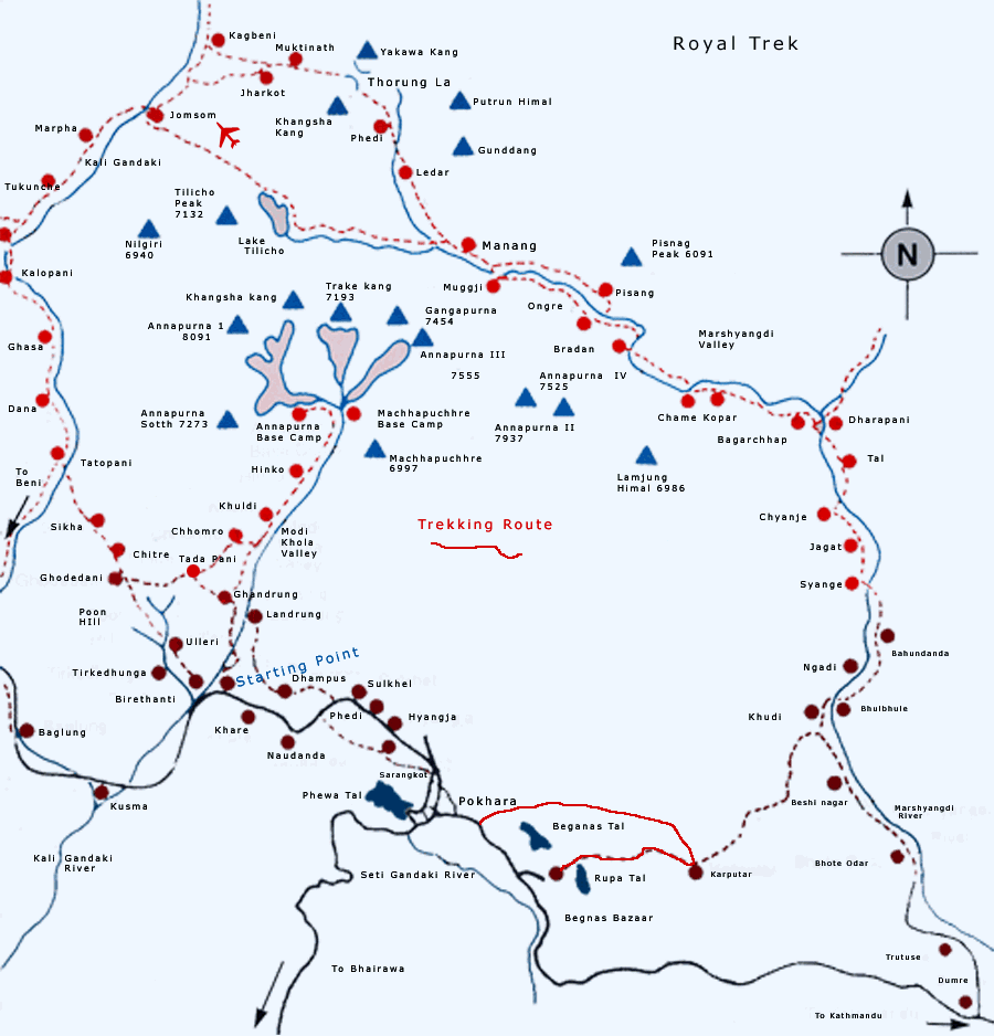 Royal Trekking map